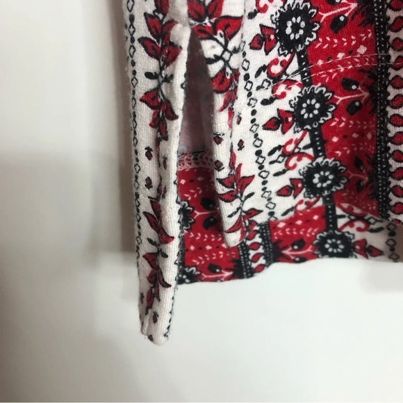 J.JILL Wearever Collection Women’s L Red Cream Black Boxy Blouse Top - Picture 4 of 8